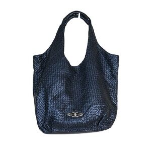 Elliott Lucca Black Woven Hobo Bag